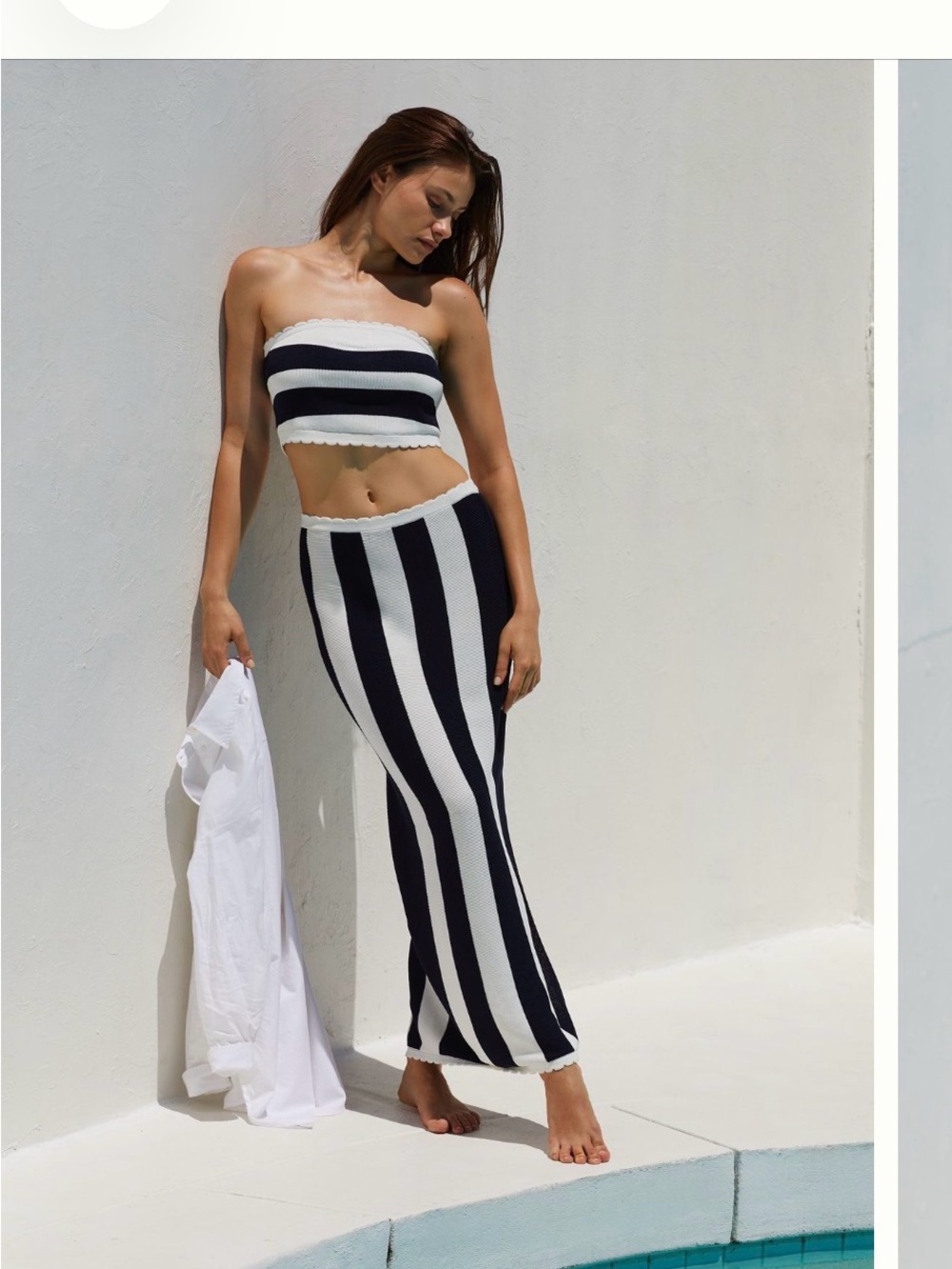 Anthropologie Mandy Striped Strapless Top XL